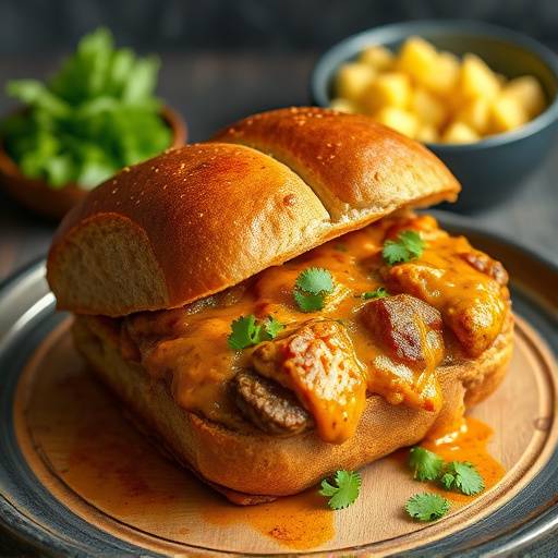 A delicious quarter loaf of Bunny Chow filled with Durban curry