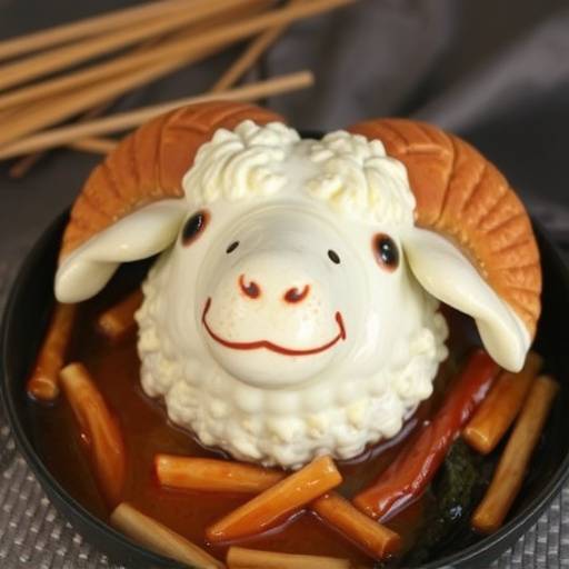 A smiley (sheep's head) being prepared, showcasing the traditional cooking method