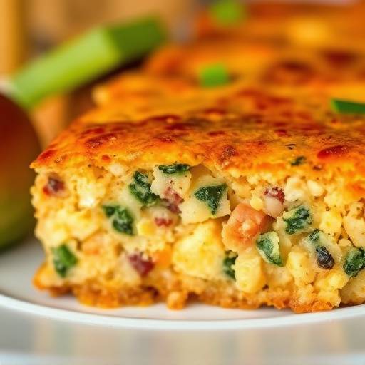 Close-up of Bobotie, a traditional South African dish